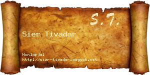 Sier Tivadar névjegykártya