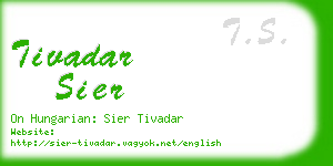 tivadar sier business card